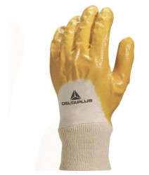 Rękawice bawełniane powlekane nitrylem Delta plus  NI015  Biało- żółte